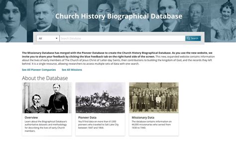 The Church History Library is open to the public. . Church history biographical database